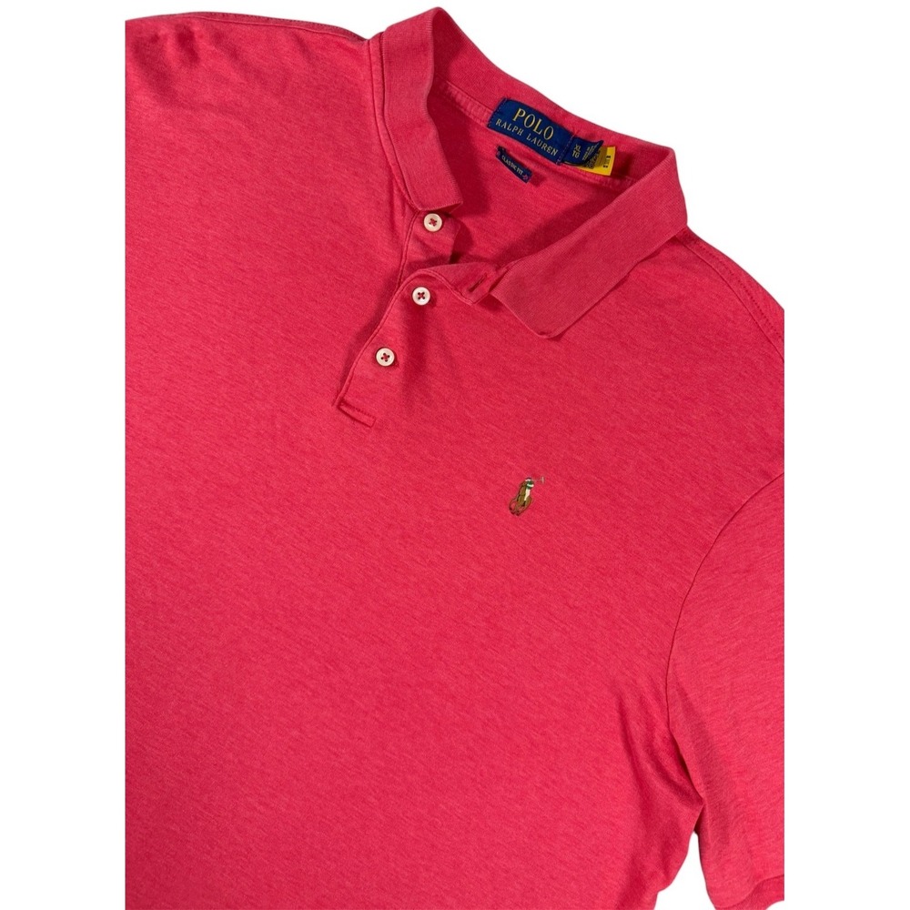 Polo Ralph Lauren Polo Shirt Mens XL Pink Pony Logo Short Sleeve